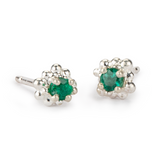 Cluster Earrings - emeralds