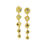 Berry Cascade Earrings - Zircons and Sapphires