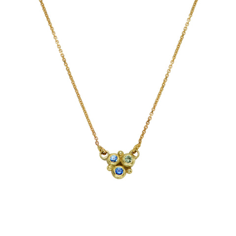 Sapphire Cluster Granule Trio Pendant