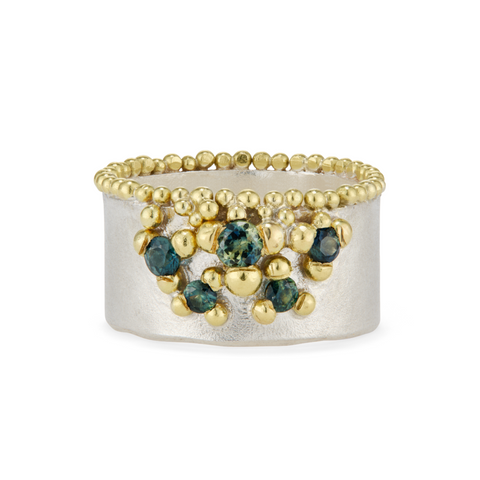 Crown Sapphire Ring - blue/greens