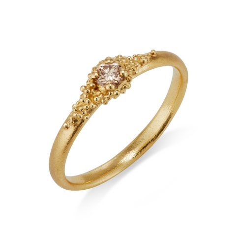 Cluster Champagne Diamond Ring