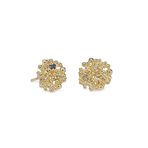 Berry Earrings - Sapphire and Diamonds (Medium)