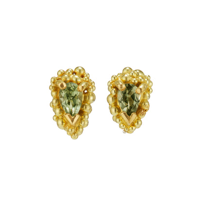 Raindrop Sapphire Stud Earrings