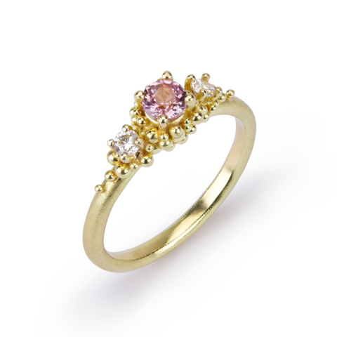 Pink Sapphire Cluster Ring