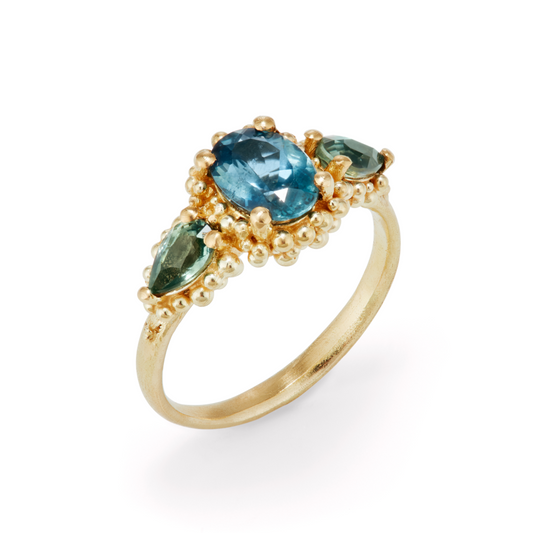 Raindrops Sapphire Cluster Ring
