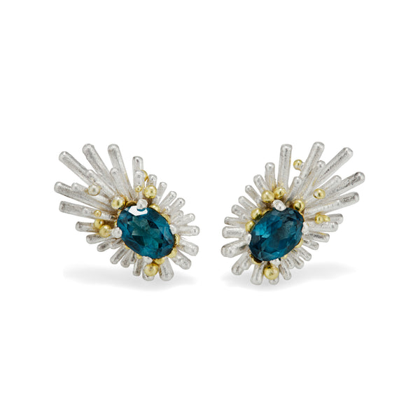 Reef Urchin London Blue Topaz Earrings