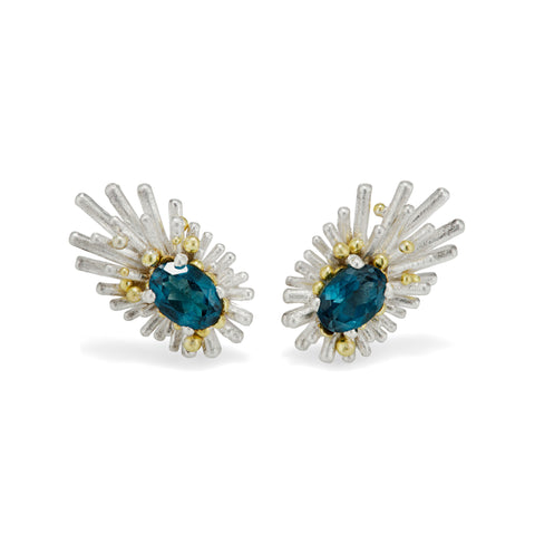 Reef Urchin London Blue Topaz Earrings