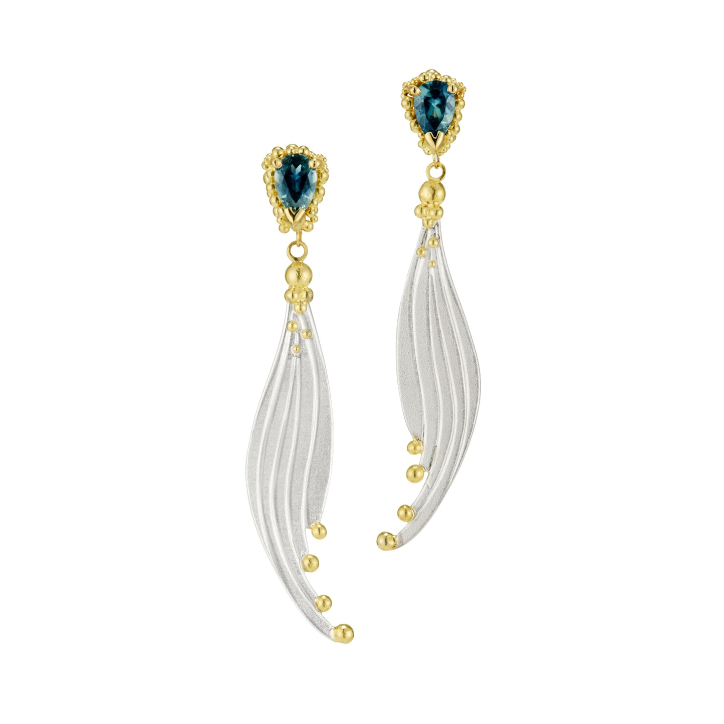 Sapphire Tide Flow Earrings