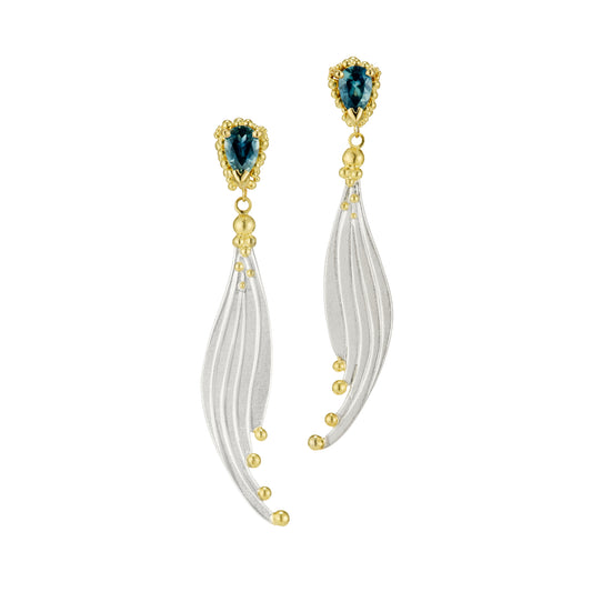 Sapphire Tide Flow Earrings