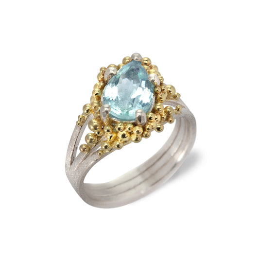 Scattered Sky Blue Topaz Ring