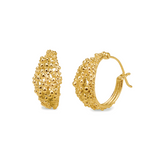 Scattered Granule Hoops - gold plated