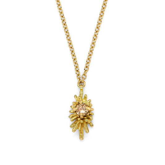 Sea Urchin Champagne Diamond Pendant