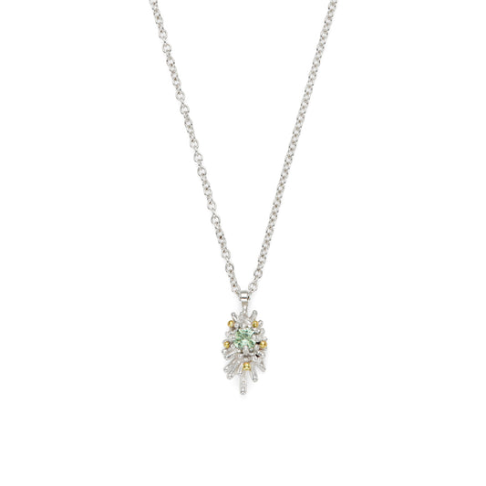 Sea Urchin Mini Burst Pendant - Green Sapphire