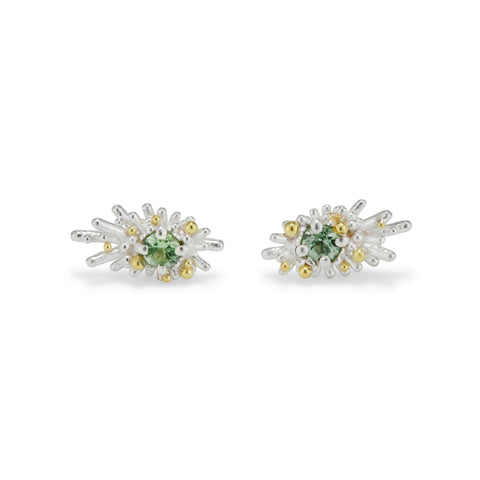 Sea Urchin Green Sapphire studs