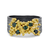 Teal Tourmaline Spindrift  Ring