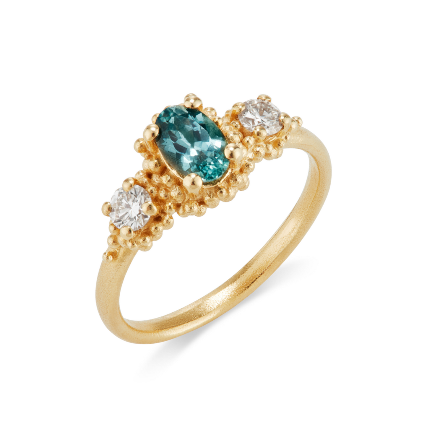 Triple Cluster Ring - Teal Sapphire