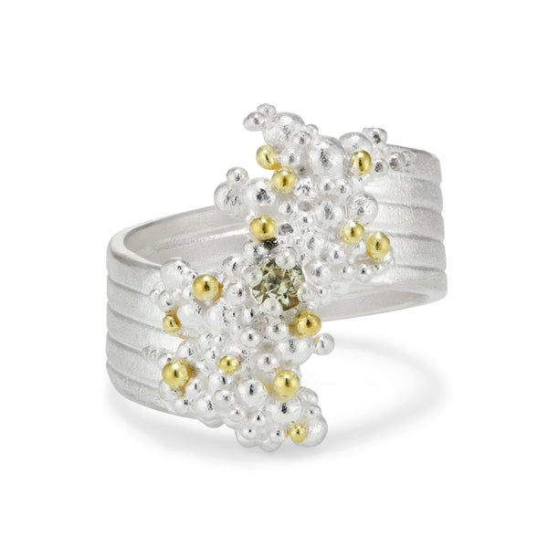 Whorl  Ring - Green Sapphire