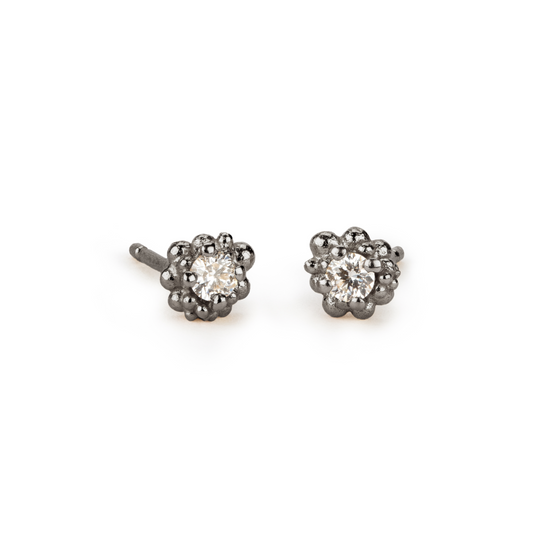 Cluster Earrings - 18ct White Gold