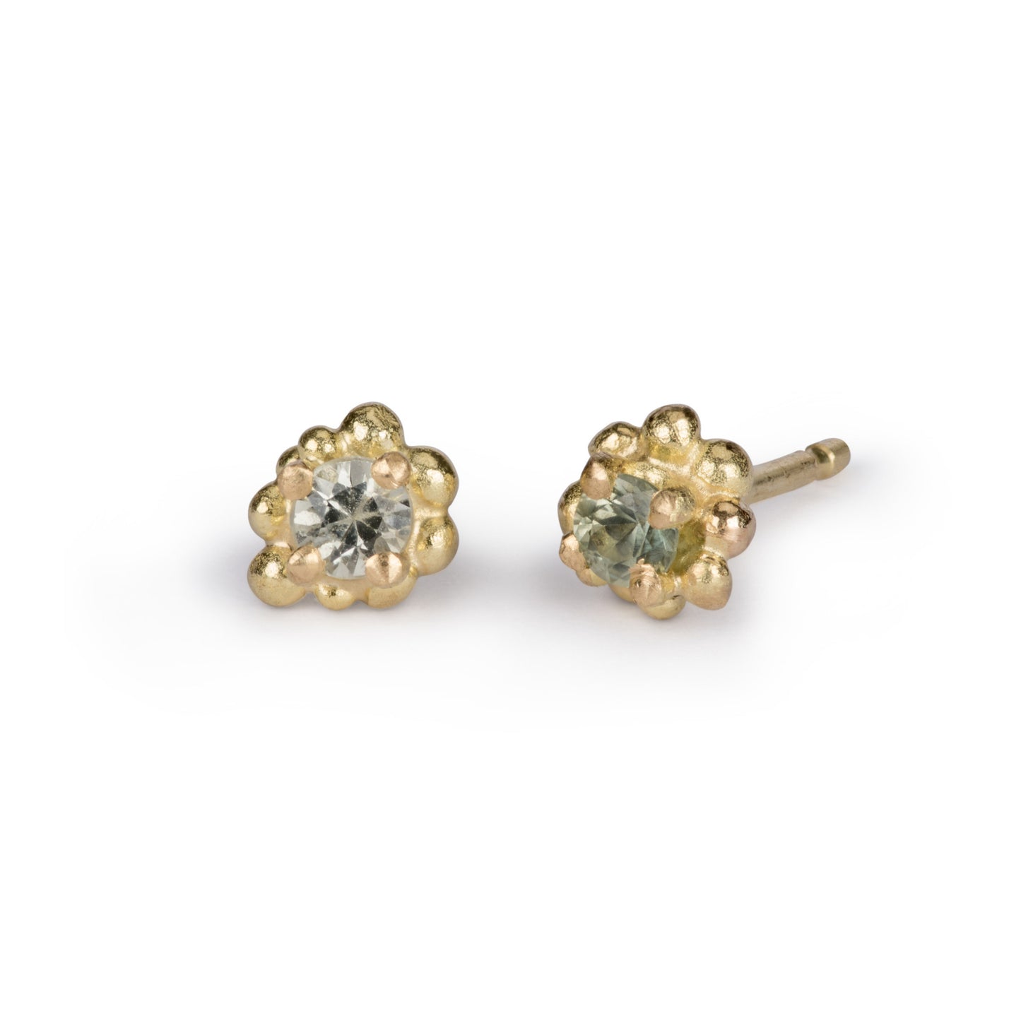Cluster Earrings - Green Sapphires