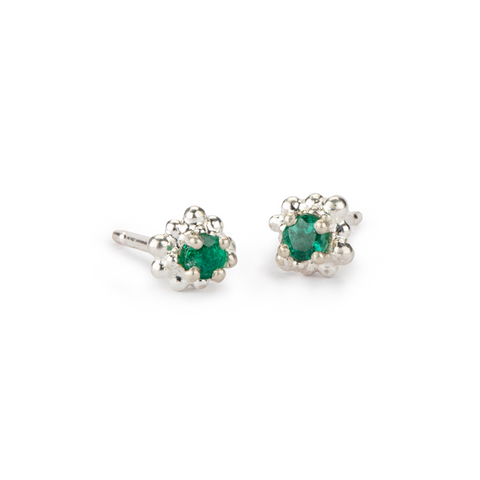 Cluster Earrings - emeralds