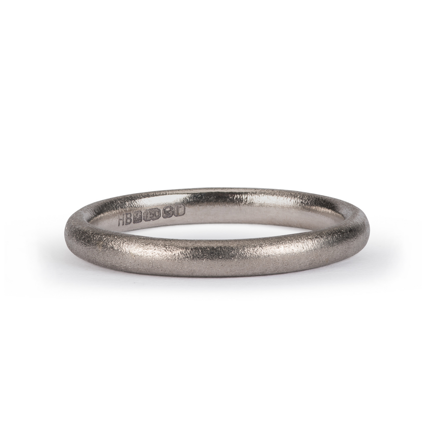 Court Wedding Band - 18ct White gold