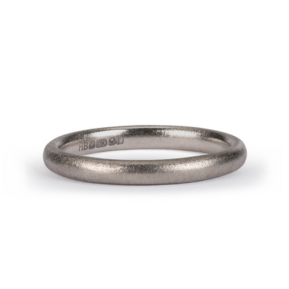 Court Wedding Band - 18ct White gold