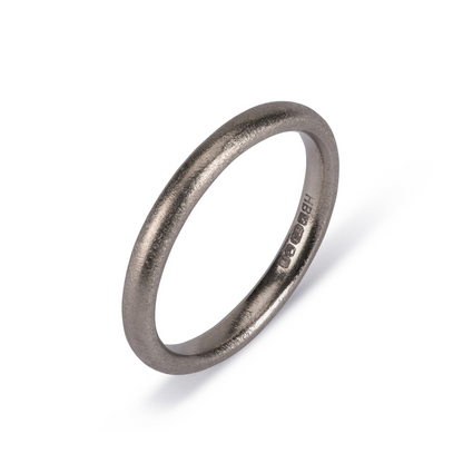 Court Wedding Band - 18ct White gold