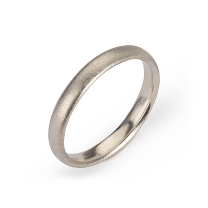 Court wedding Band - 9ct White Gold
