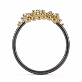 Granule Ring - oxidised and gold