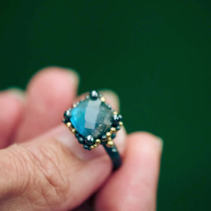 Cocktail Cluster Ring - Labradorite
