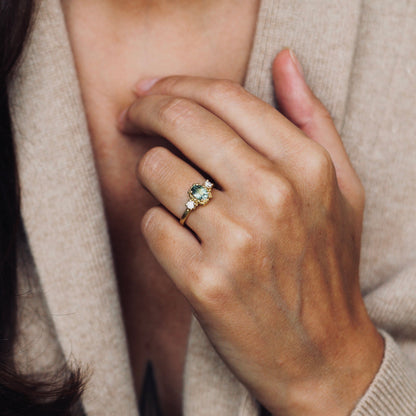 Oval Sapphire Cluster Ring