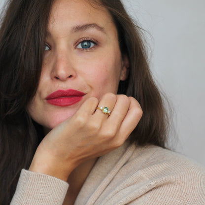 Oval Sapphire Cluster Ring